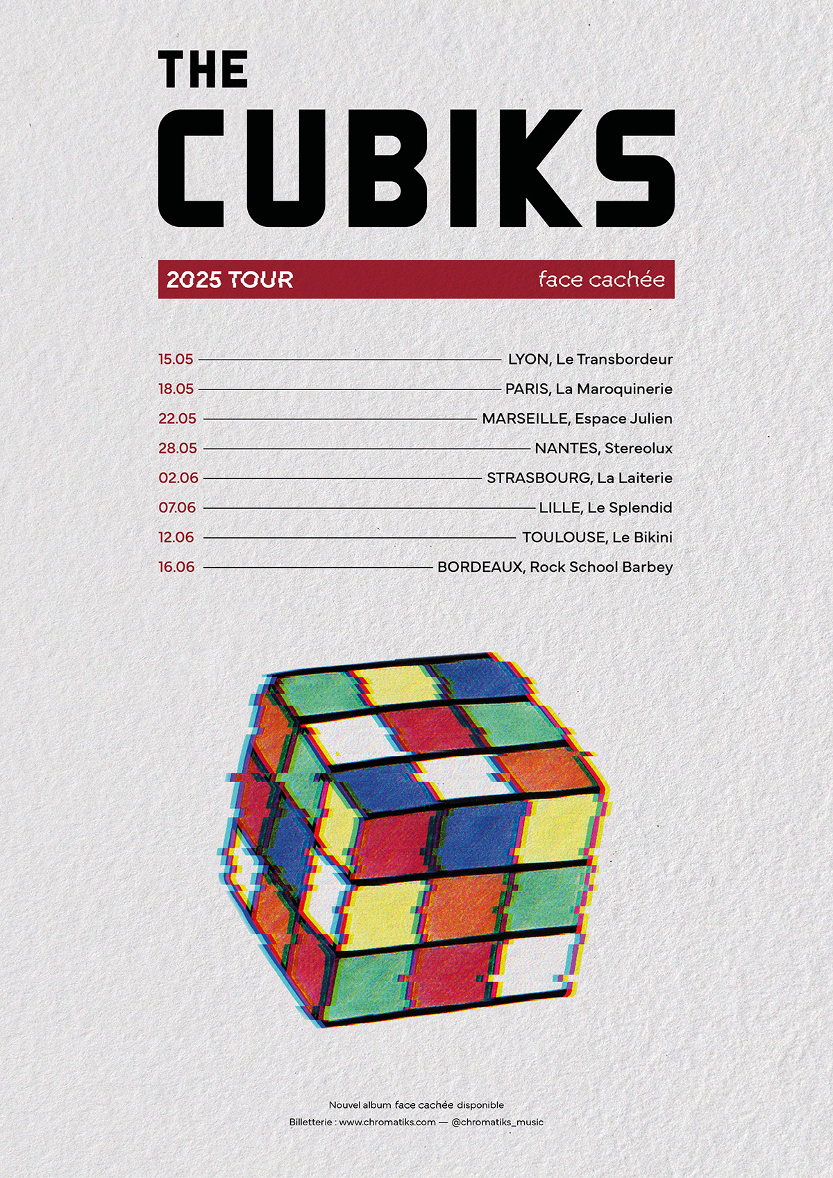 Affiche de tournée The Cubiks